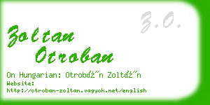 zoltan otroban business card